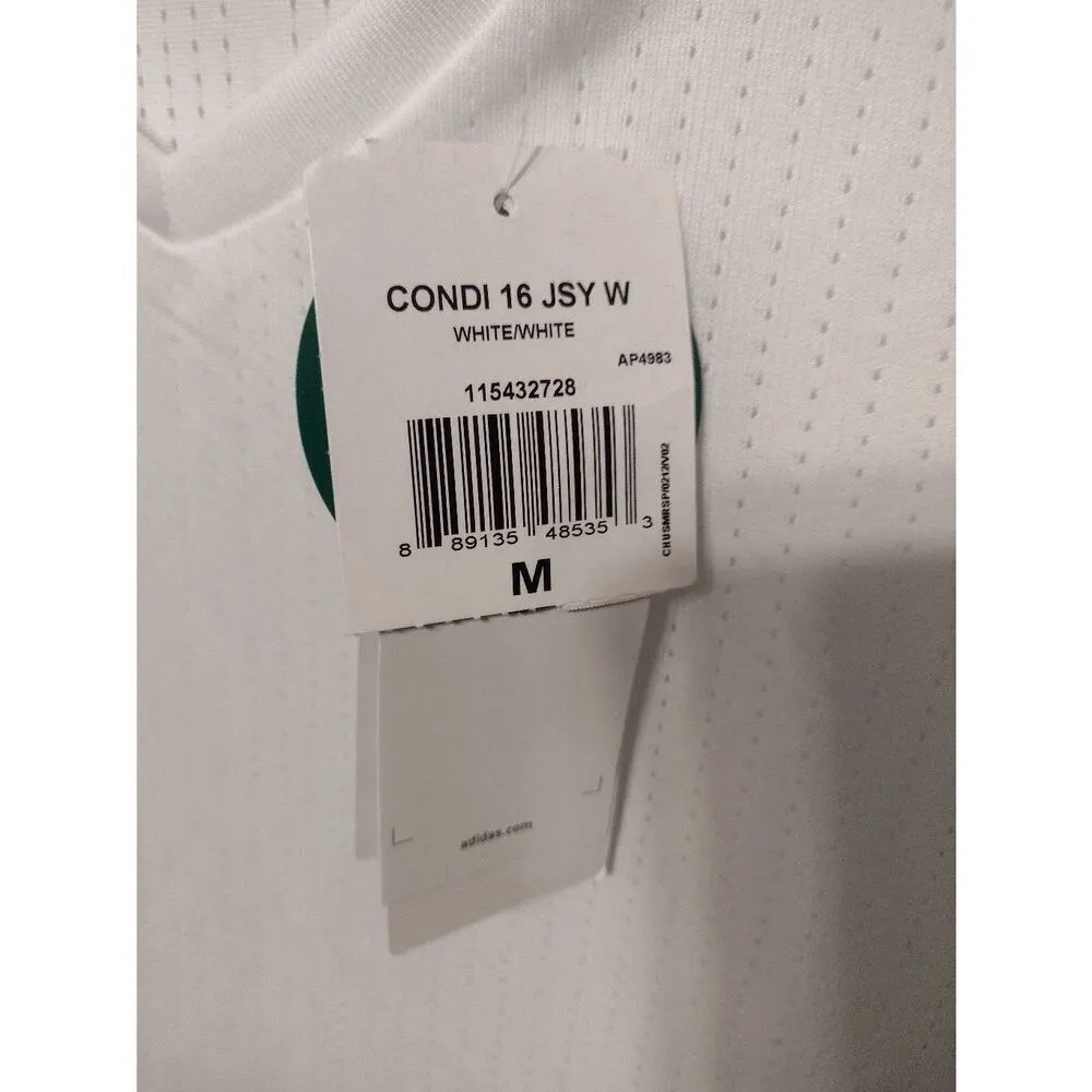 Adidas Womens Condivo 16 Size Medium White Vneck Short Sleeve Soccer Jersey NWT - Image 2