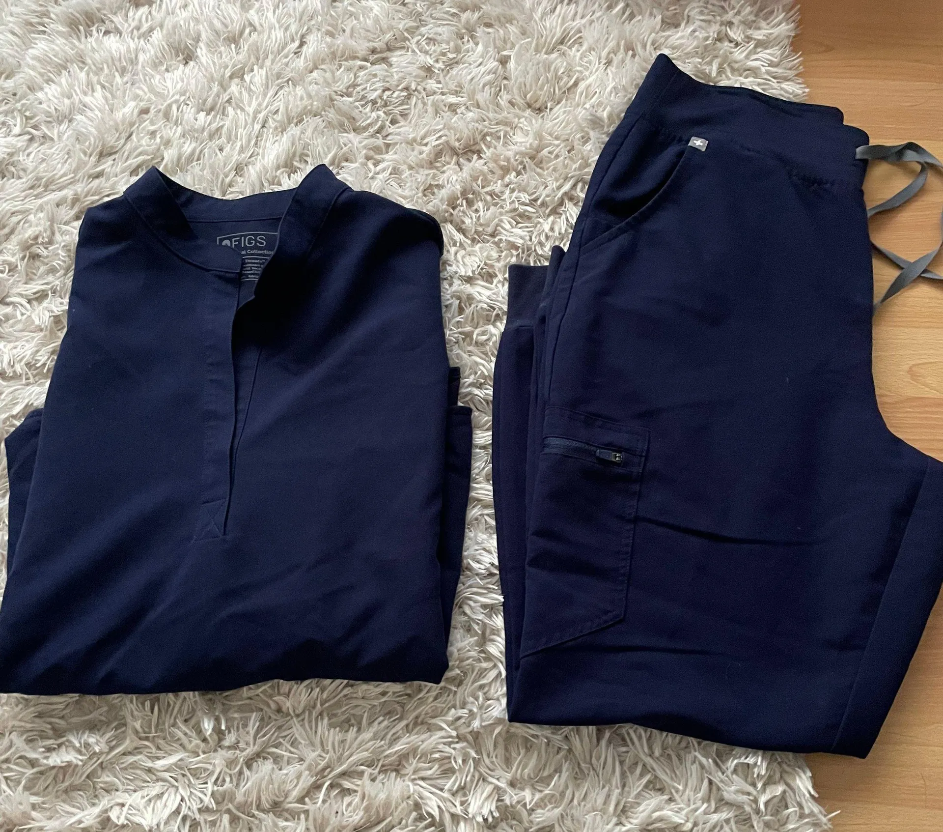 Rafaela Navy Scrub Top And Zamora Scrub Bottoms - Image 2