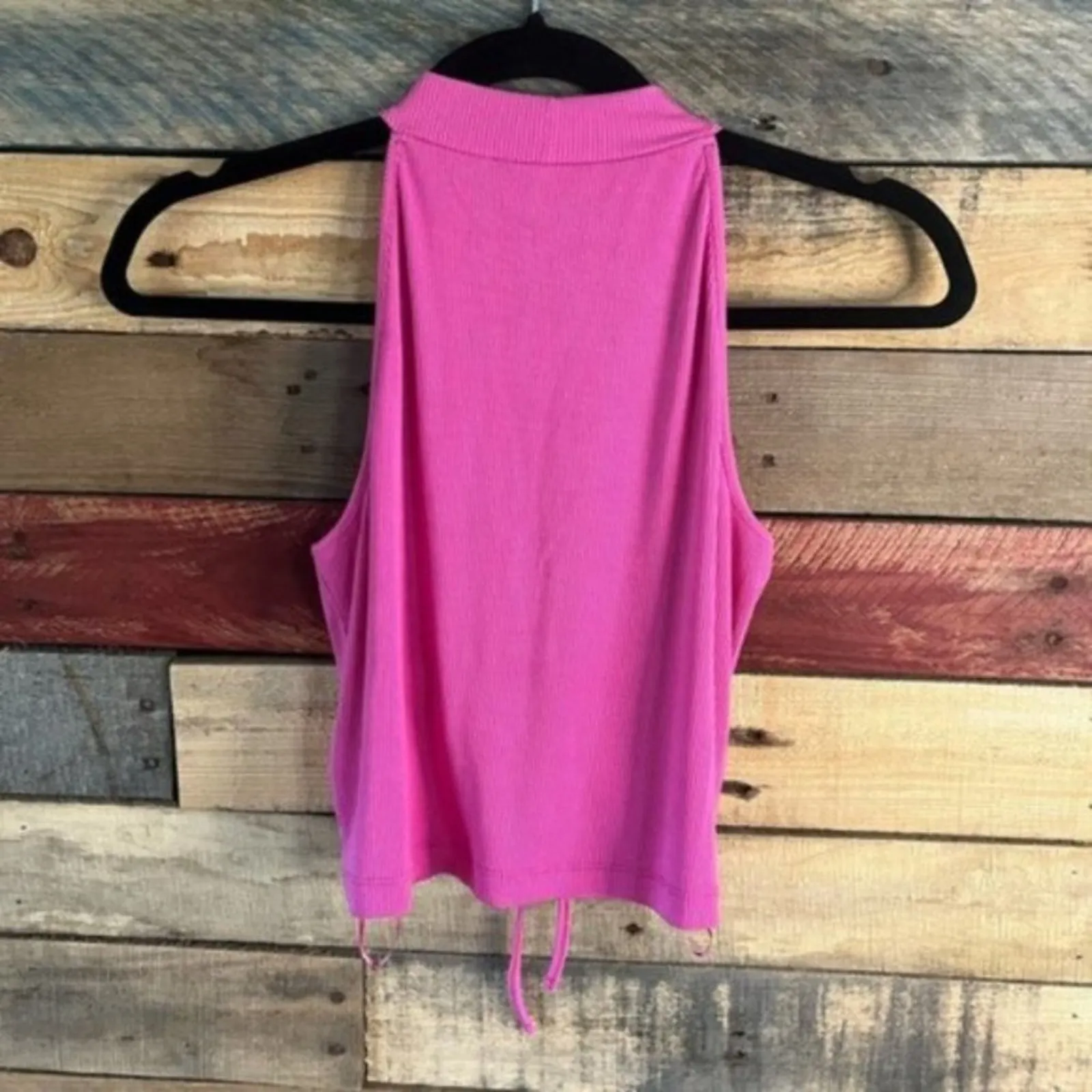 Happily Grey‎ Pink Ruched Crop Tank Top Size Medium - Image 2