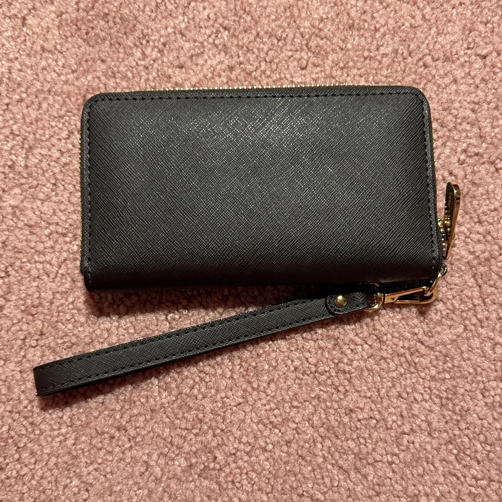 Michael Kors Dark Brown Wristlet Wallet with Gold Accents - Image 2
