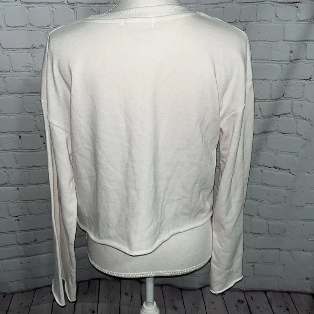 Streetwear Society - crop white Roses sweatshirt - M - Image 4