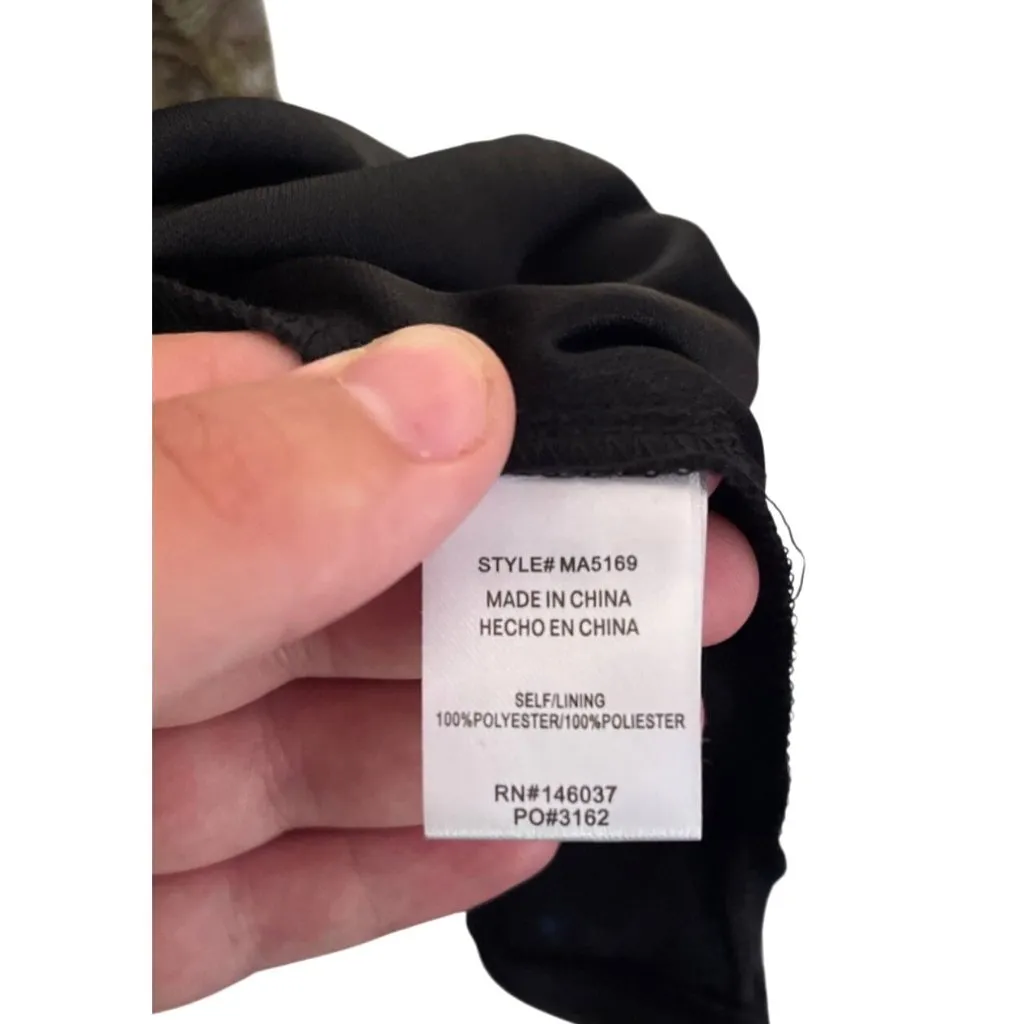 Miss Avenue Paisley Long Sleeve Maxi Dress L Black Pink Sheer Wrap Kaftan Style - Image 7