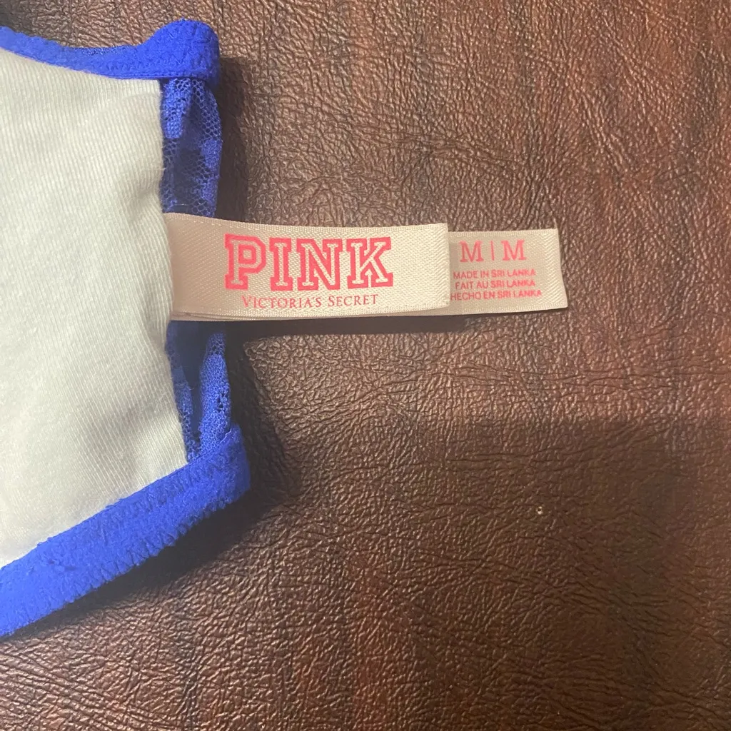 VS PINK bandeau blue‎ lace Medium Coquette Whimsigoth Romantic Fairy - Image 6