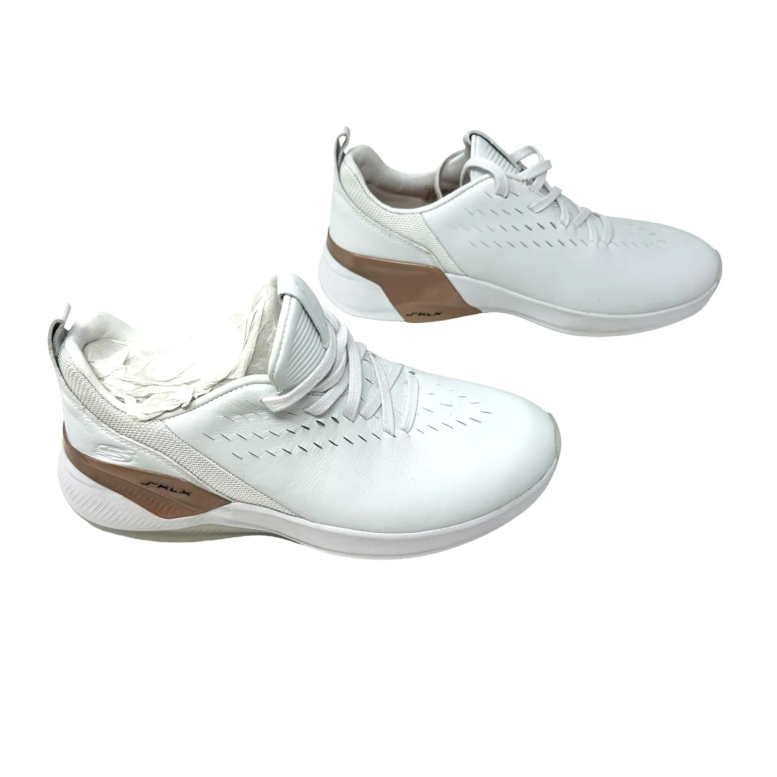 Skechers Size 8.5‎ Sneakers White Lace Up Air Cooled Memory Foam Running Comfort - Image 4