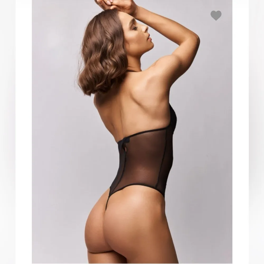 Victoria's Secret Medium Sheer Lace Teddy Thong Bodysuit Deep V Front - Image 2