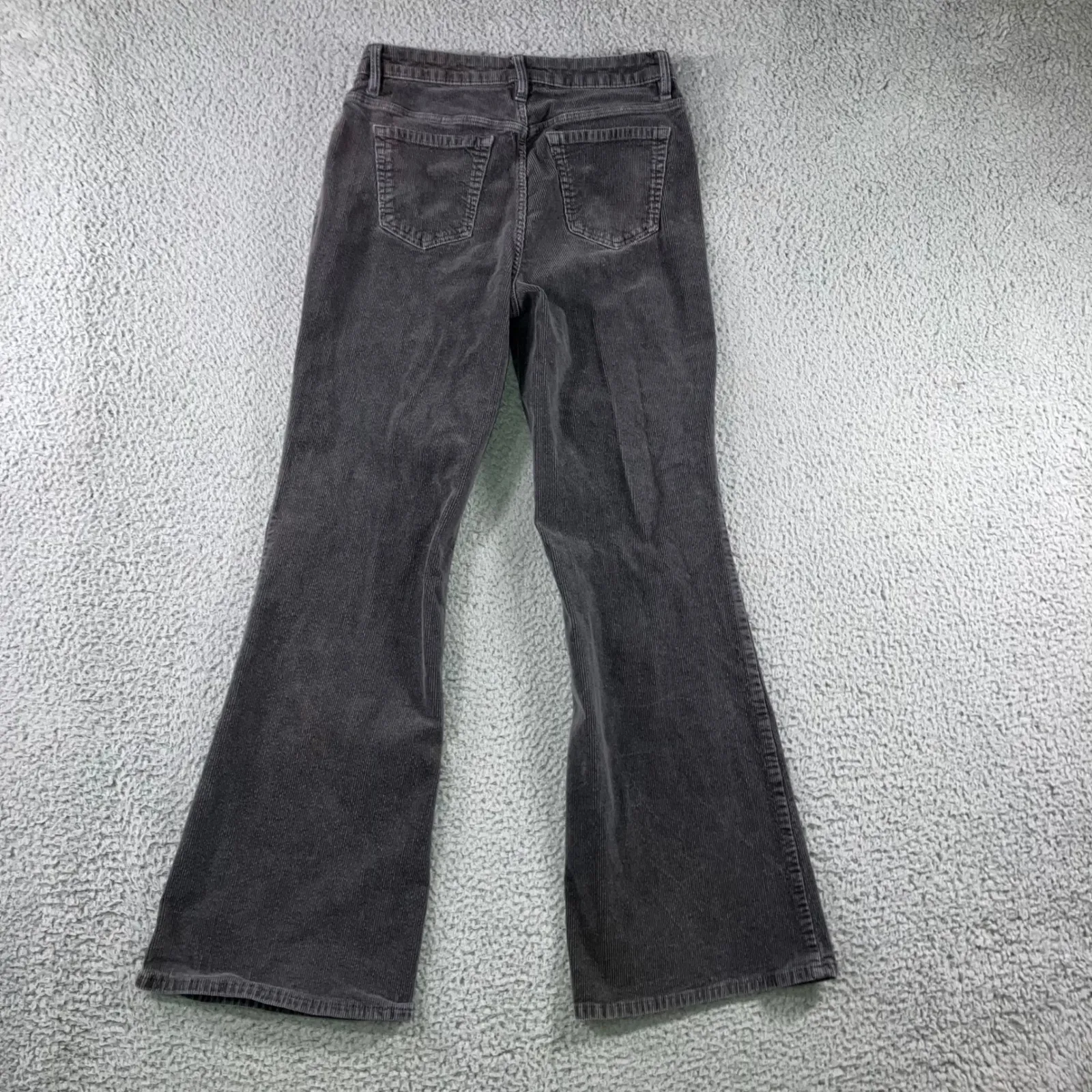 Corduroy Flare Leg Pants Women 8 Bootcut Casual Minimalist Timeless Classic - Image 2