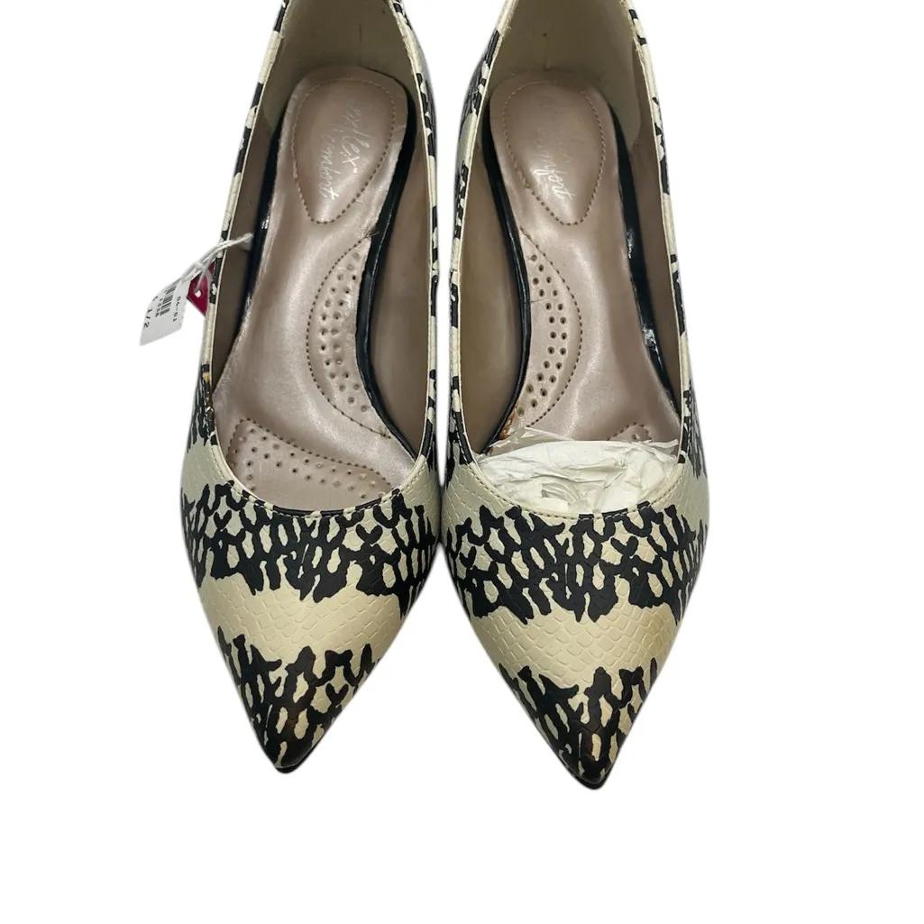 VINTAGE 2013 NEW DEXFLEX LEATHER SYNTHETIQUES COMFORT CREAM/BLACK 6.5 PUMP - Image 2