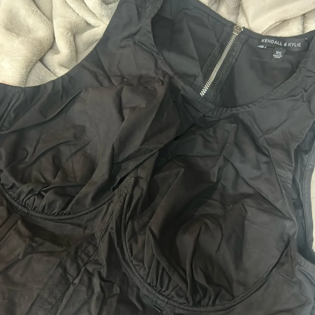 Kendall & Kylie Black‎ Corset Zip Up Blouse Size XS - Image 3