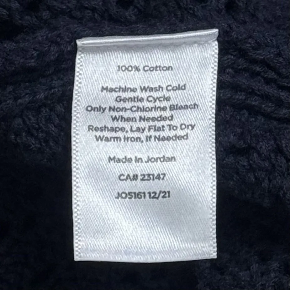 Talbots Navy Open Stitch Sweater Crew Neck Comfort Capsule Coastal Chic 2XP - Image 9