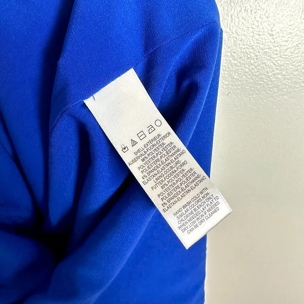 DRESS THE POPULATION Sloane Sleeveless Sheath Dress in Electric Blue Size Large - Image 6