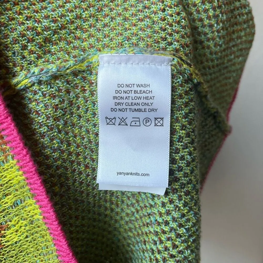 Yanyan Lily‎ Sleeveless Knit Midi Dress in Midnight Linen Jacquard Size XS Green - Image 11