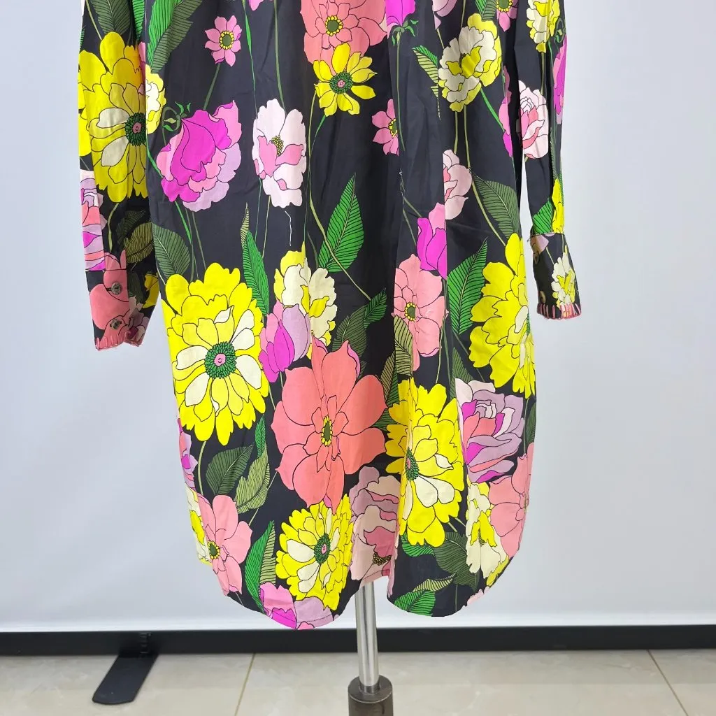 NWOT Johnny Was 100% Cotton Margarita Floral Mini Shirtdress Size L Long sleeve - Image 8
