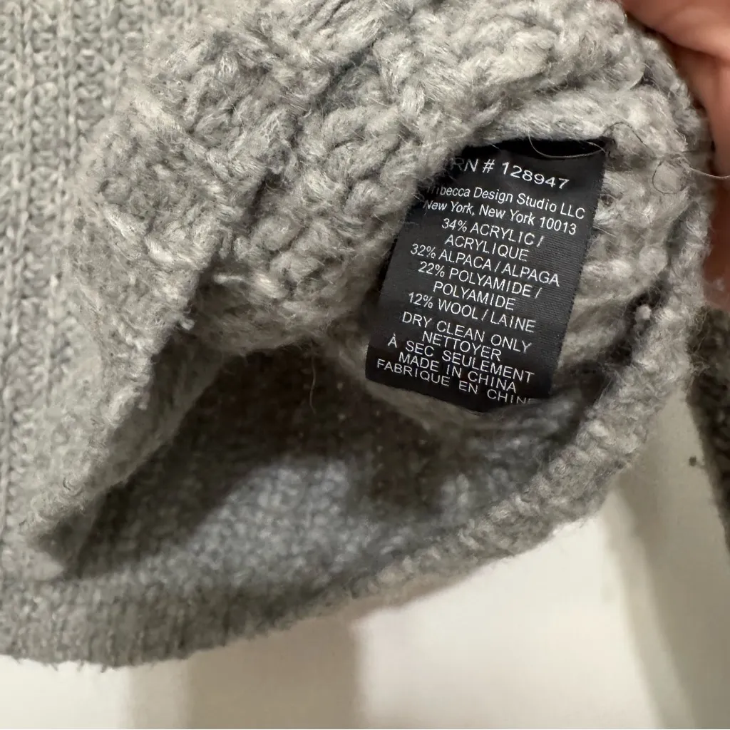 Nili Lotan Alpaca Wool Knit Grey Sweater Gray - Image 7