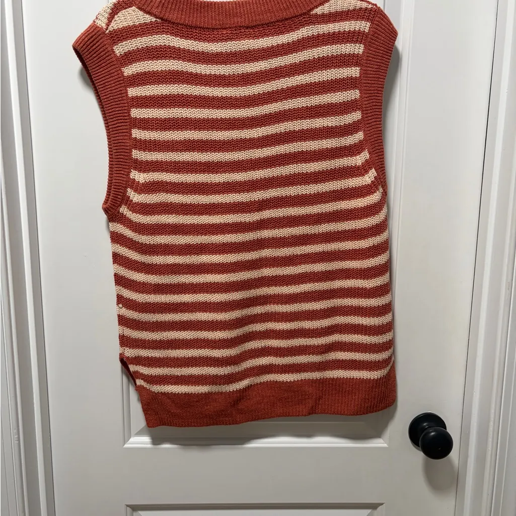 Faherty Miramar Linen Sweater Tank NWT size Small in Sandstone Stripe Sleeveless - Image 12