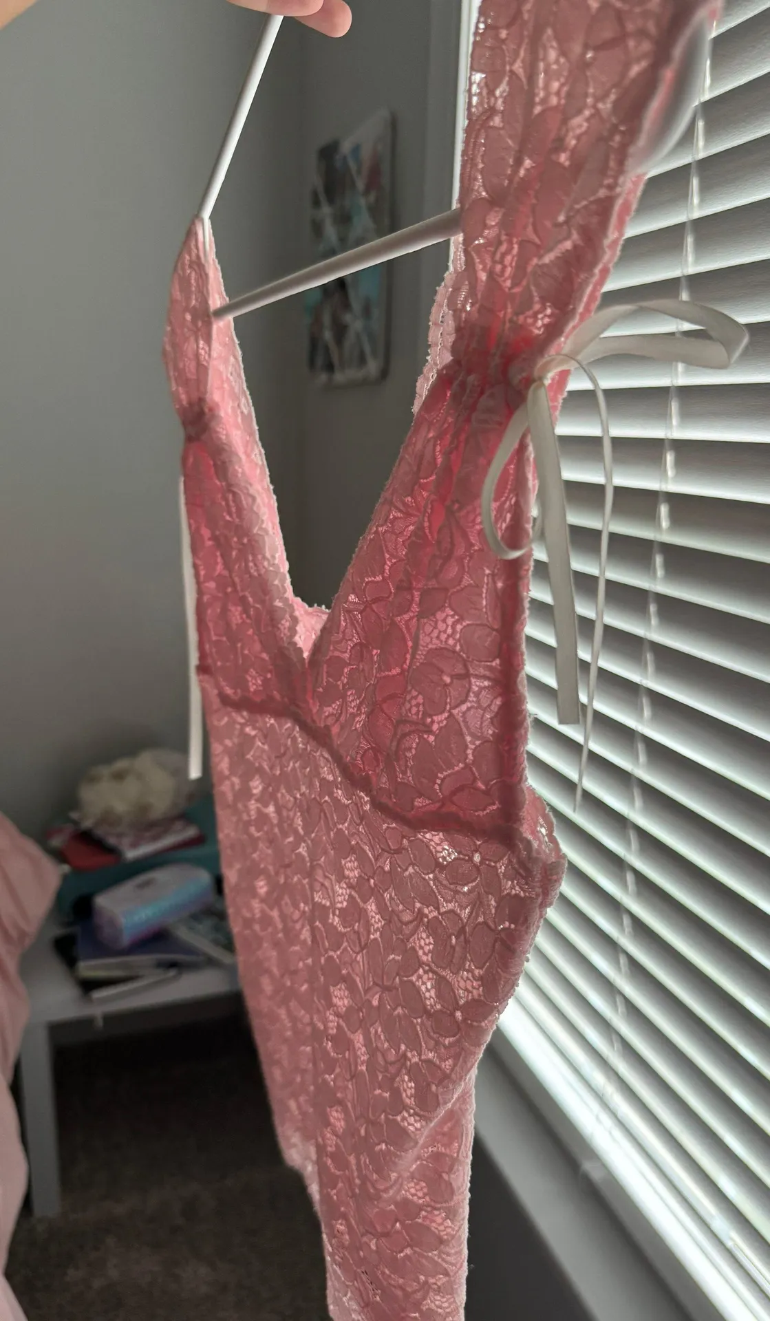 Boutique Pink Lace Shirt - Image 3