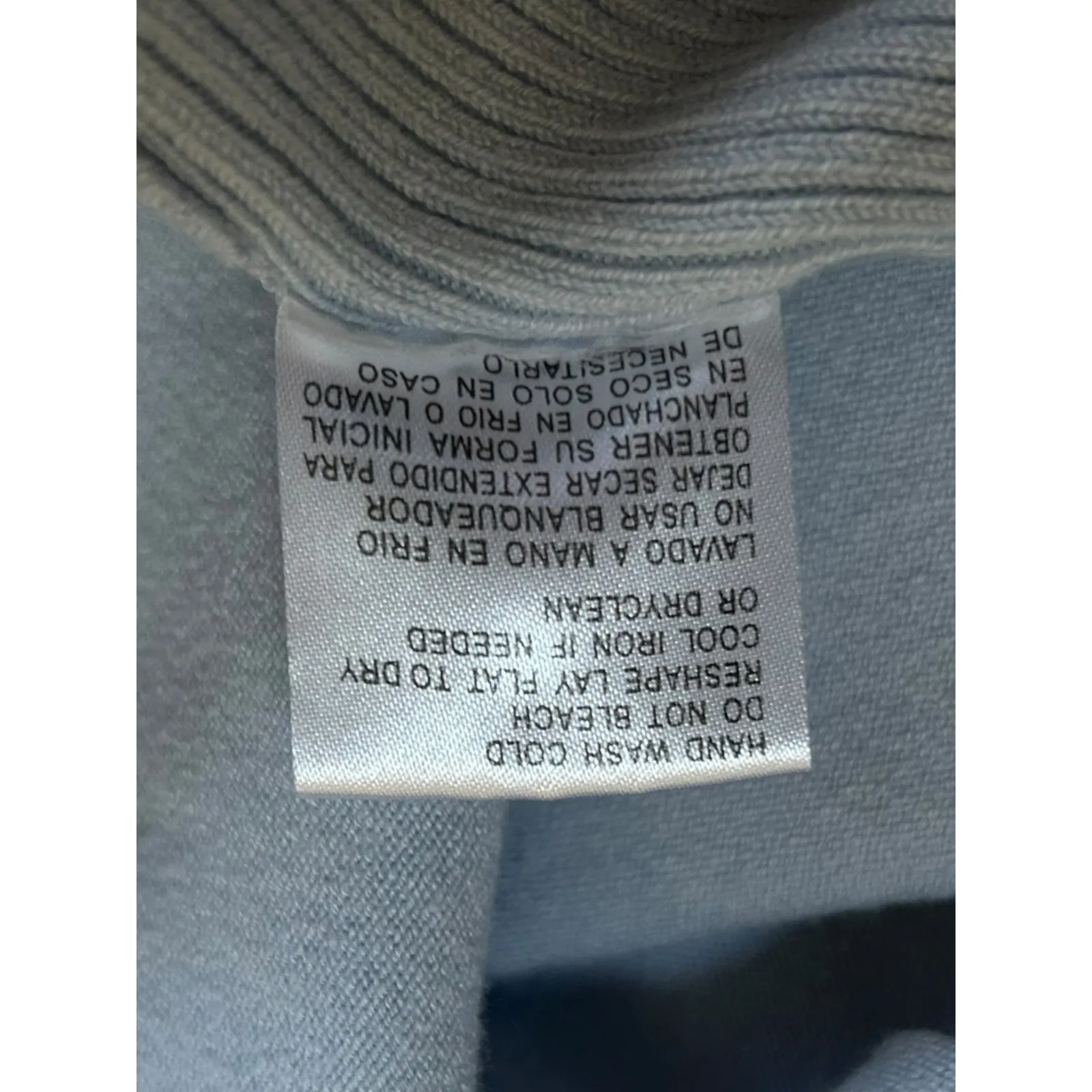 Shu Shu Anthropologie Blue Zip Up Cardigan Sweater Ribbed Knit Long Sleeve Large - Image 8