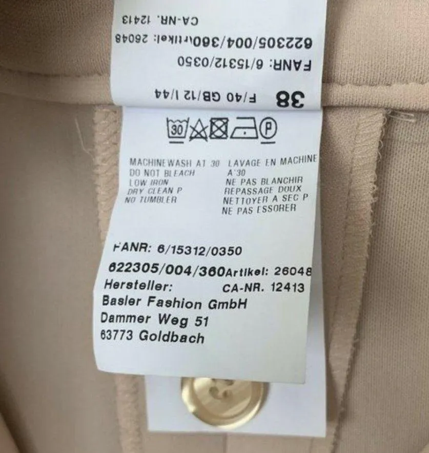 BASLER Straight Leg Dress Pants Size 38 - Image 6