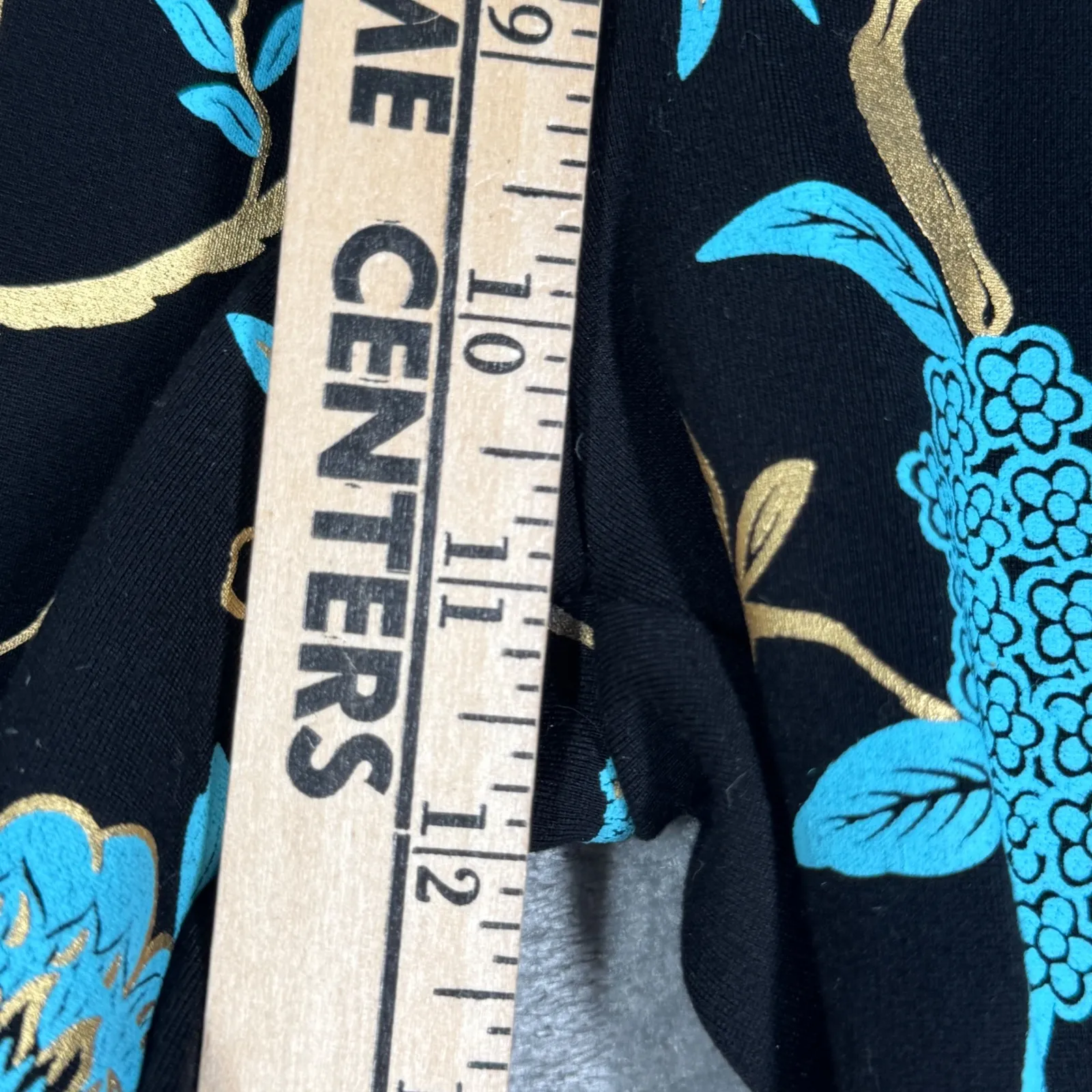 Soft Surroundings Chinoiserie Pants Women Medium Pull On Black Blue Floral Party - Image 12