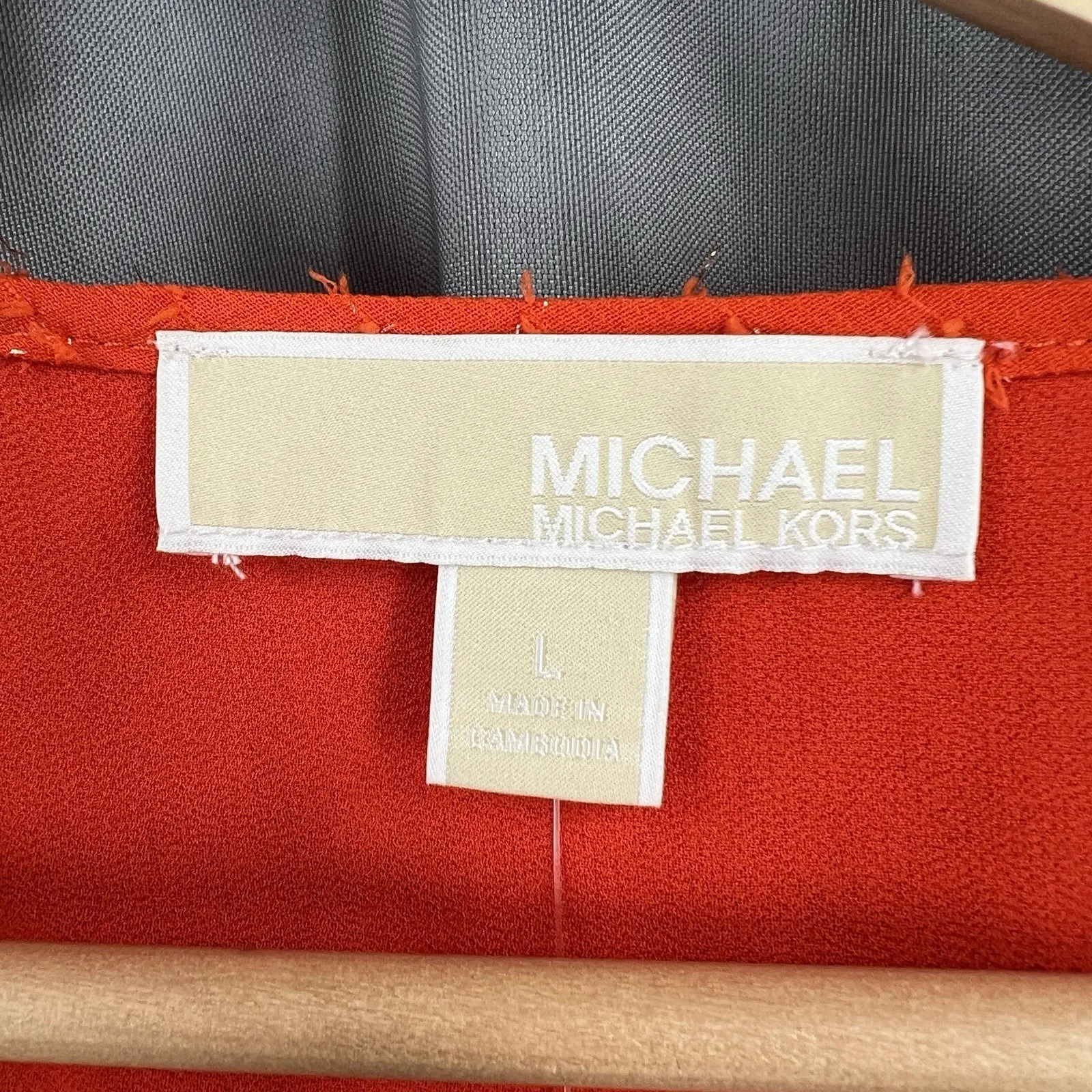 Michael Michael Kors Dress Red Ruffle Sparkle Detail Size Large New - Image 7