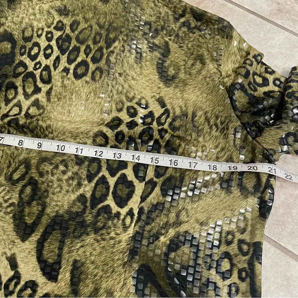 Misook EXCLUSIVELY  Clear Sequin Paillette Leopard Print‎ Zip Up Jacket MEDIUM - Image 5