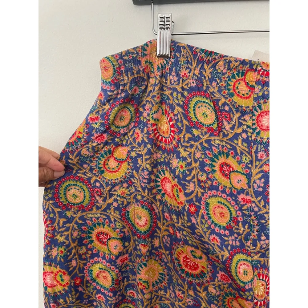 Vintage made in USA Express paisley floral boho Rayon elastic pants size Med - Image 6