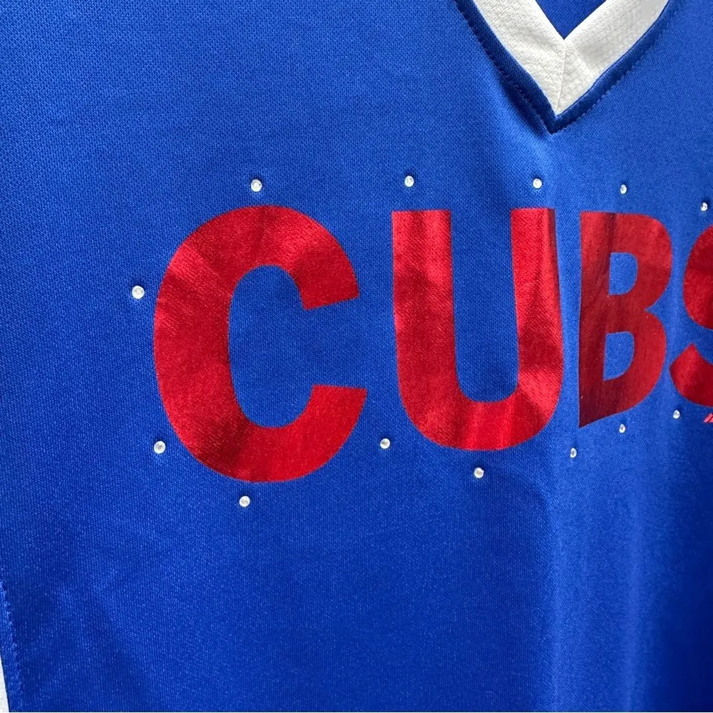 NWT Chicago Cubs Majestic Baseball T-Shirt V-Neck Women's Large - Image 2