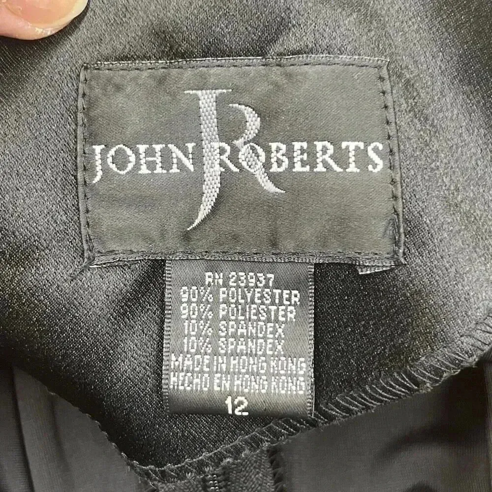 John Roberts Womens Velvet Shift Dress Size 12 Black Cocktail Party Occasion - Image 6