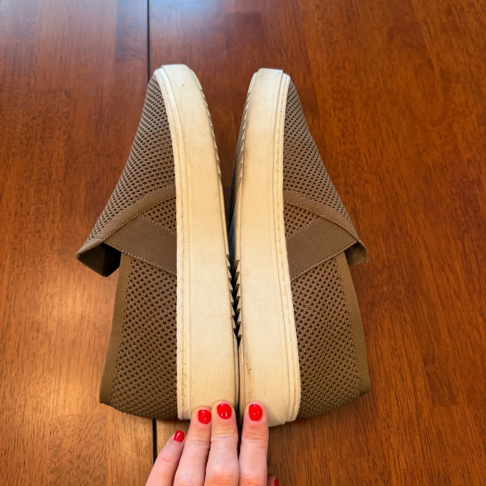 Eileen Fisher Pep Flyknit Sneaker‎ Slip On Olive Green Brown Size 10 - Image 9