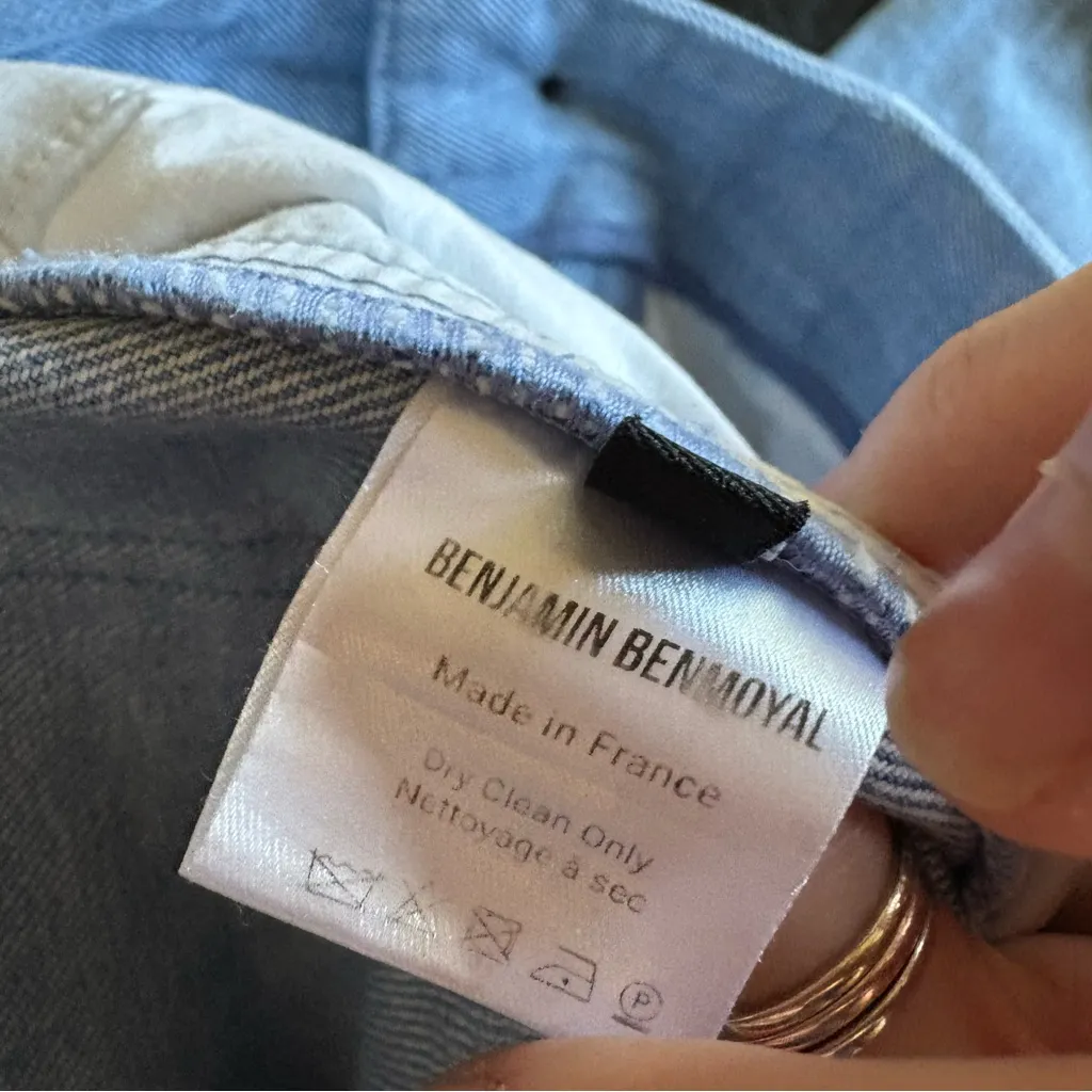 BENJAMIN BENMOYAL Cassette Tape‎ Hem Jeans Flip Cuff Size XS Blue - Image 7