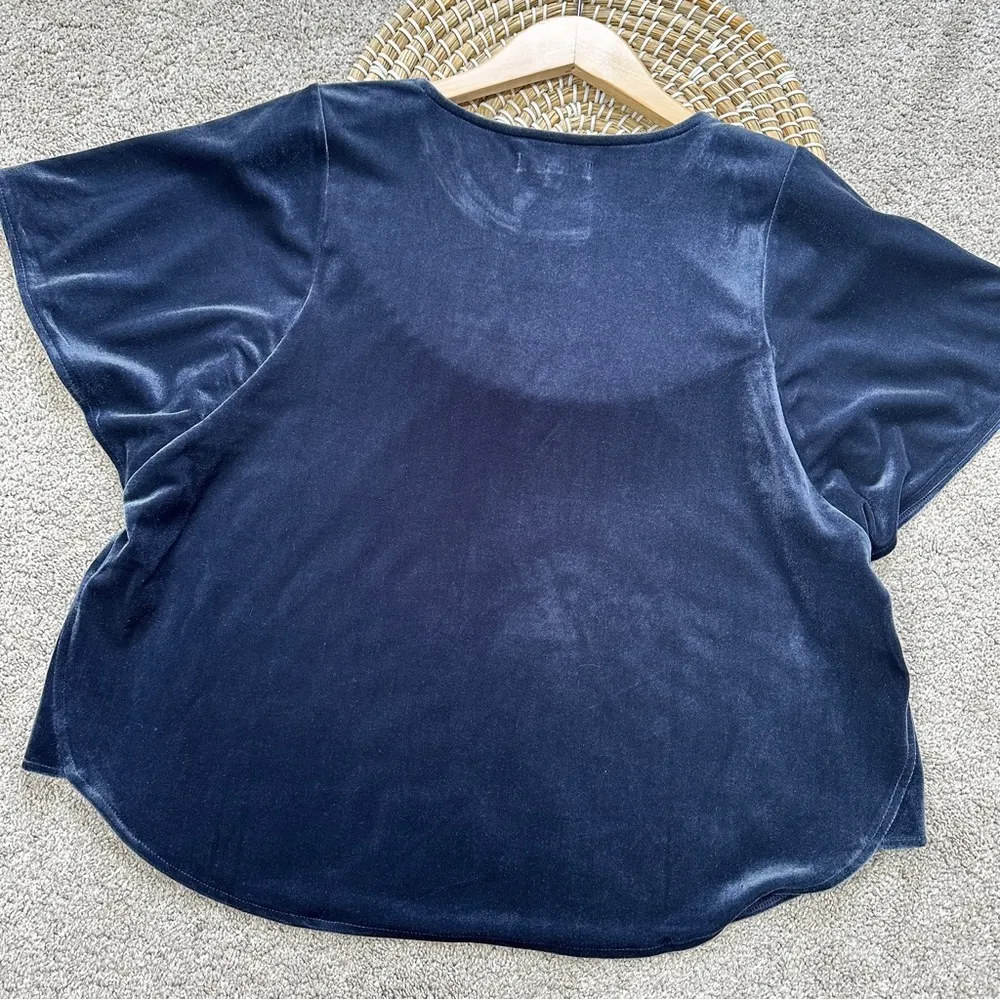Madewell Velvet Butterfly Top Shortsleeve Fairy Whimsigoth Grunge in Deep Navy M - Image 10
