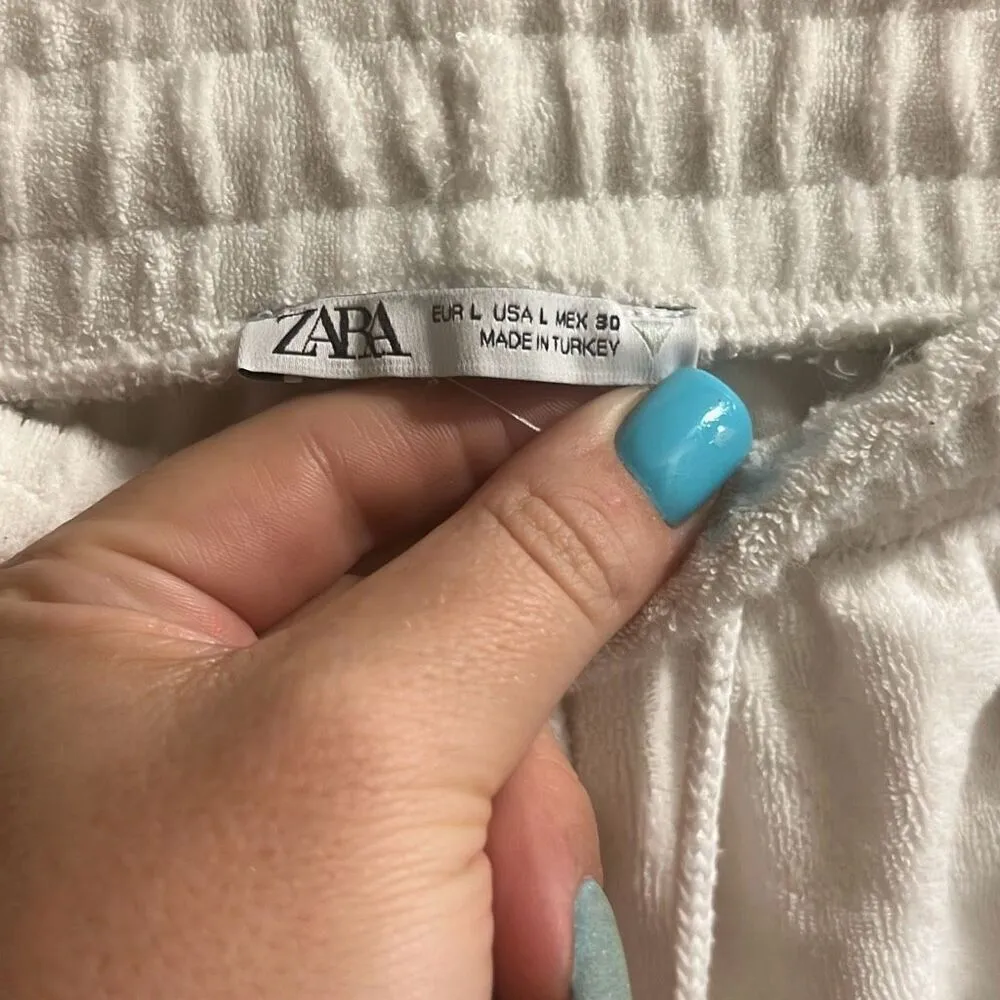 ✨Zara White Terry Cloth Sz Large Shorts✨ - Image 7