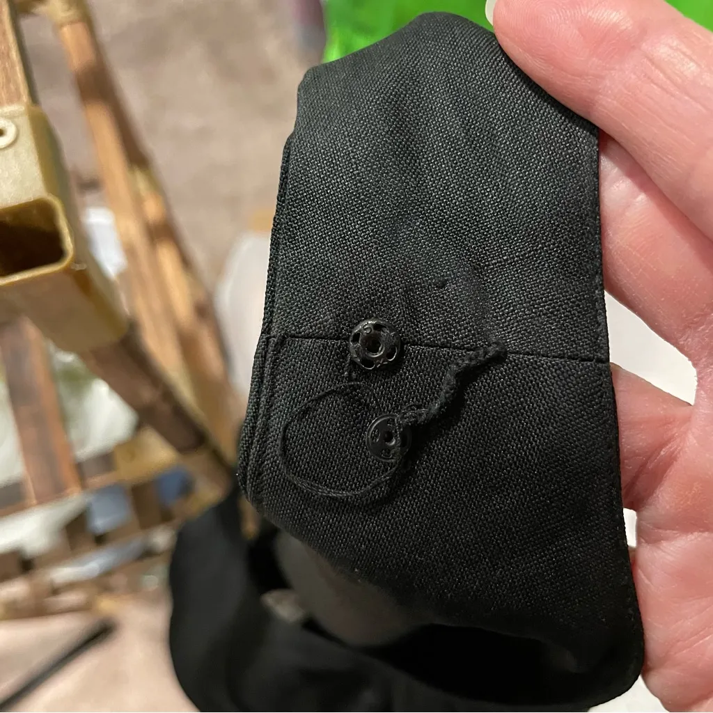 Vintage 80’s Carmen Marc Ann Taylor silk peplum sheath dress black office siren - Image 8