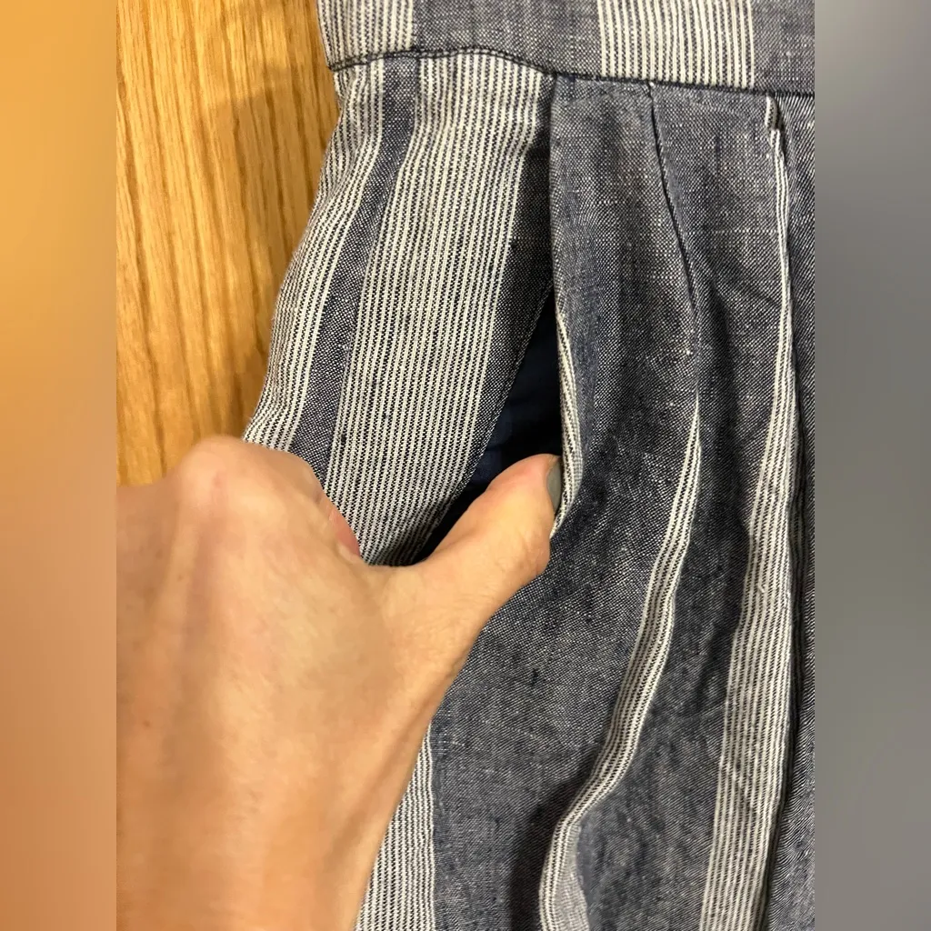 Gap high rise cropped wide leg linen pants - Image 3