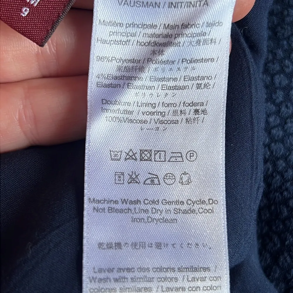 Comptoir Des Cotonniers Textured Short Sleeve Shift Dress Blue - Image 11