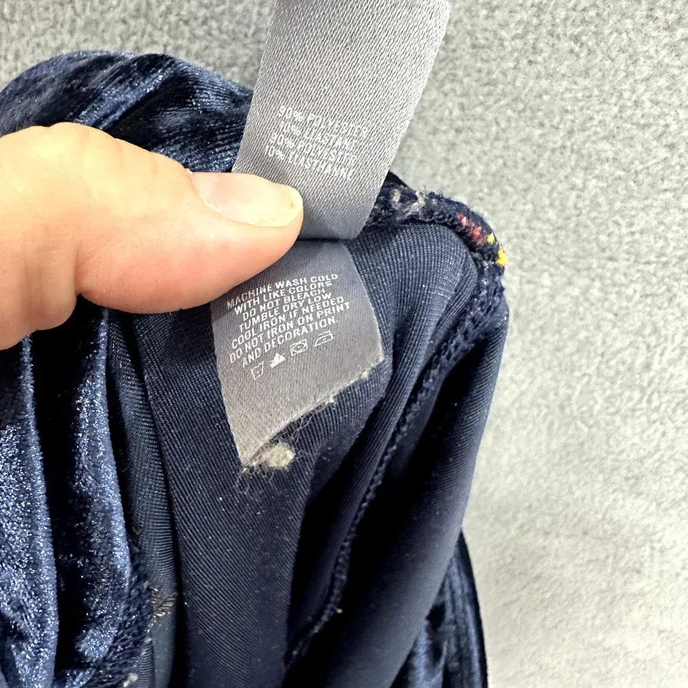 Aerie Chill Play Move‎ Leggings Womens Medium Blue Velvet Rainbow Side Stripe - Image 7