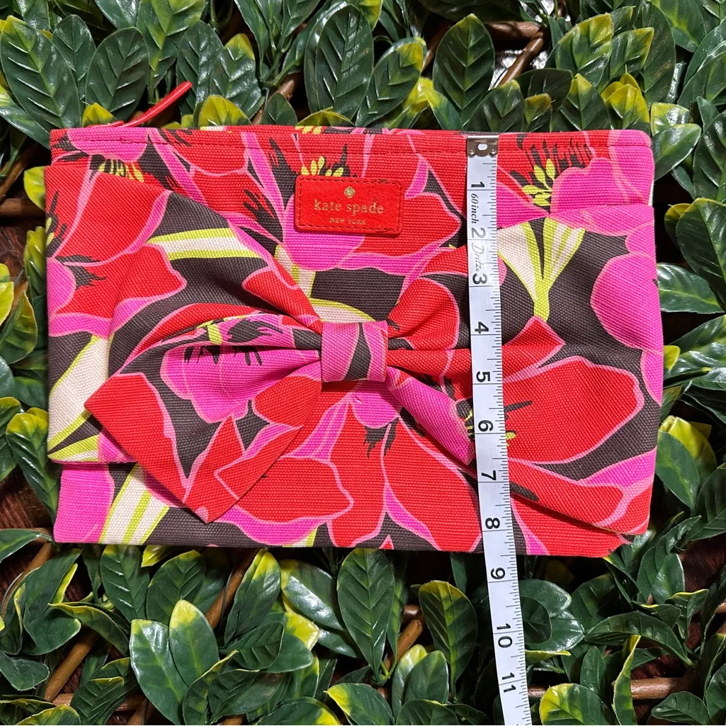 Kate Spade Pink Red Multicolor Flower Clutch Bag - Image 7