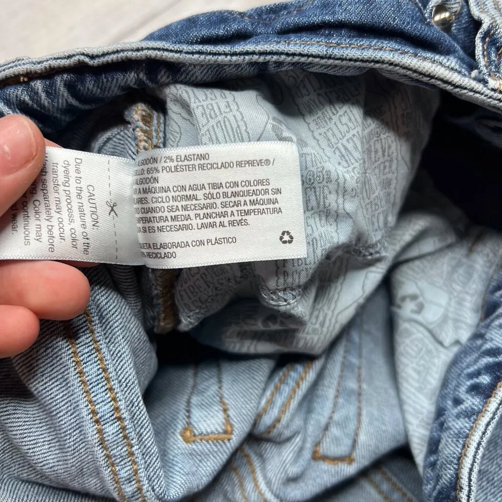 Wild Fable High Rise Short Jean Blue Denim Raw Hem Cotton Stretch Sz 12 31R - Image 7