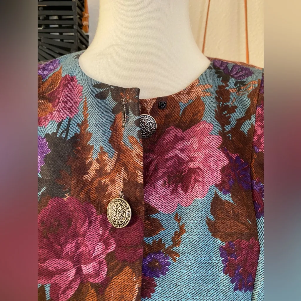 Vintage Jessica Howard Floral Pink 2 Piece Skirt Set, Size 10 - Image 5