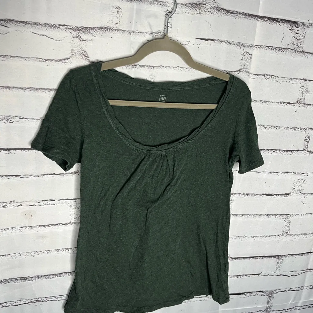 GAP Green Short Sleeve T-Shirt Blouse SZ Small Loose Relaxed Fit Y2K Streetwear - Image 5