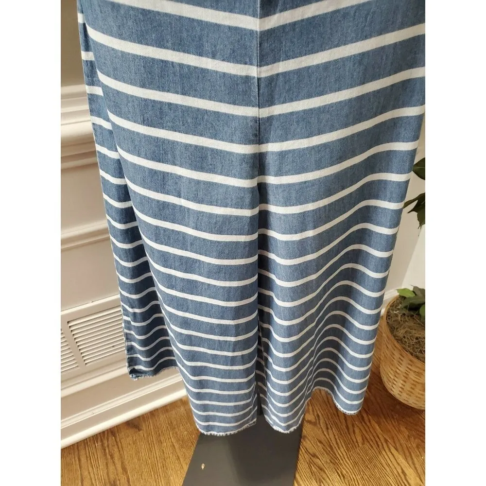 Tinsel Town Women's Blue & White 100% Polyester V-Neck Strappy Romper Dress S - Image 3