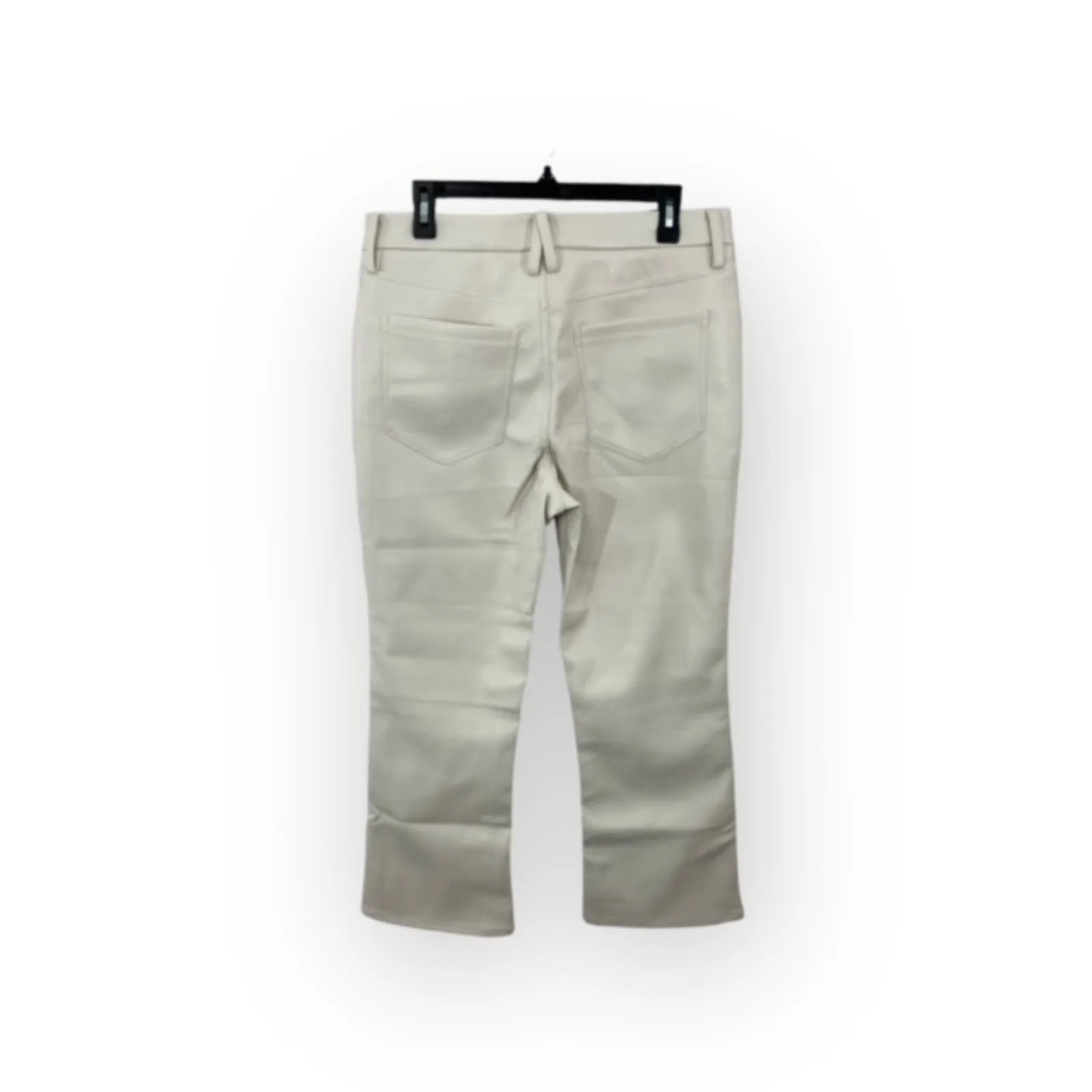 NWT Good American Good Legs Cropped Mini Boot Faux Leather Pants‎ in Bone 14/32 - Image 3