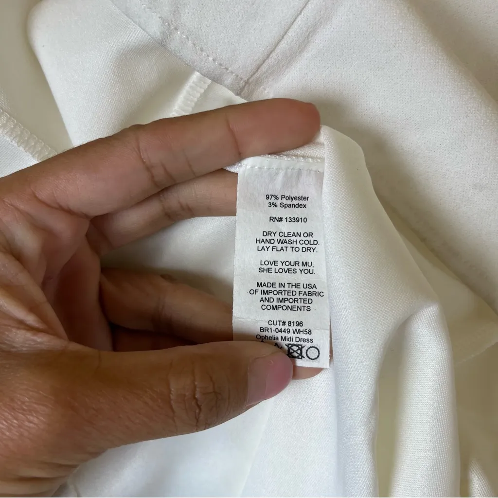 Show Me Your MuMu Florentine Midi Dress in White Stretch - Image 11