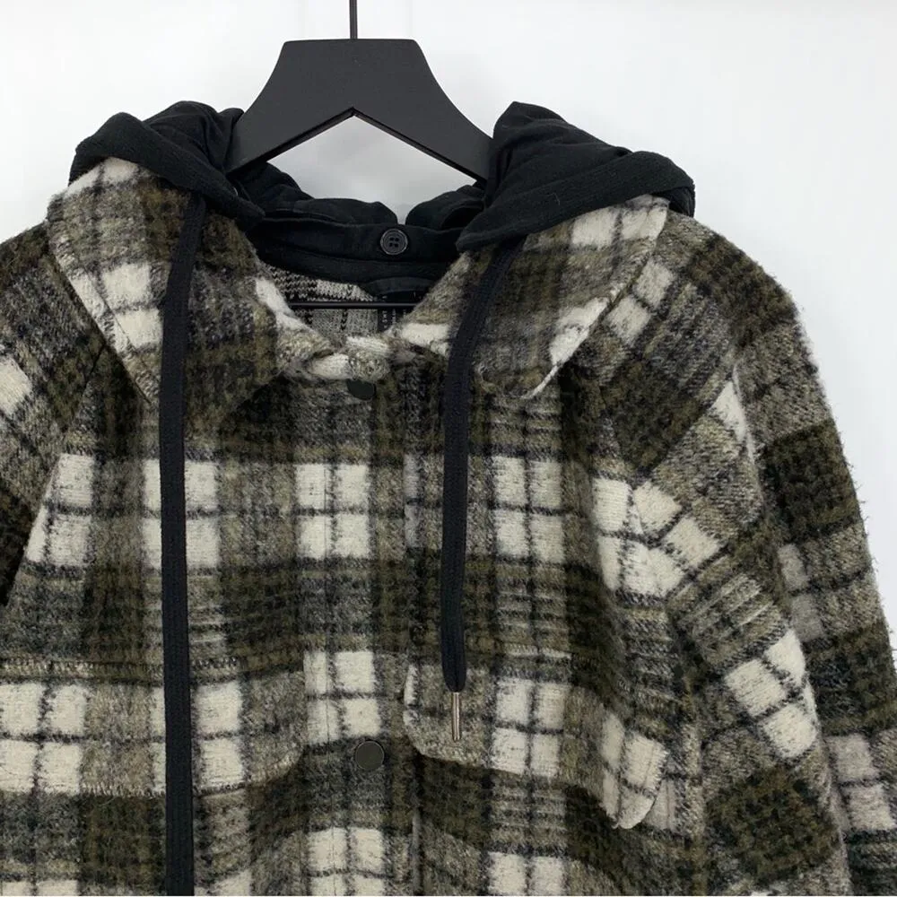 HALLE BERRY x Sweaty Betty Rhea Overshirt Plaid Jacket Green Black Cream 14 (XL) - Image 3