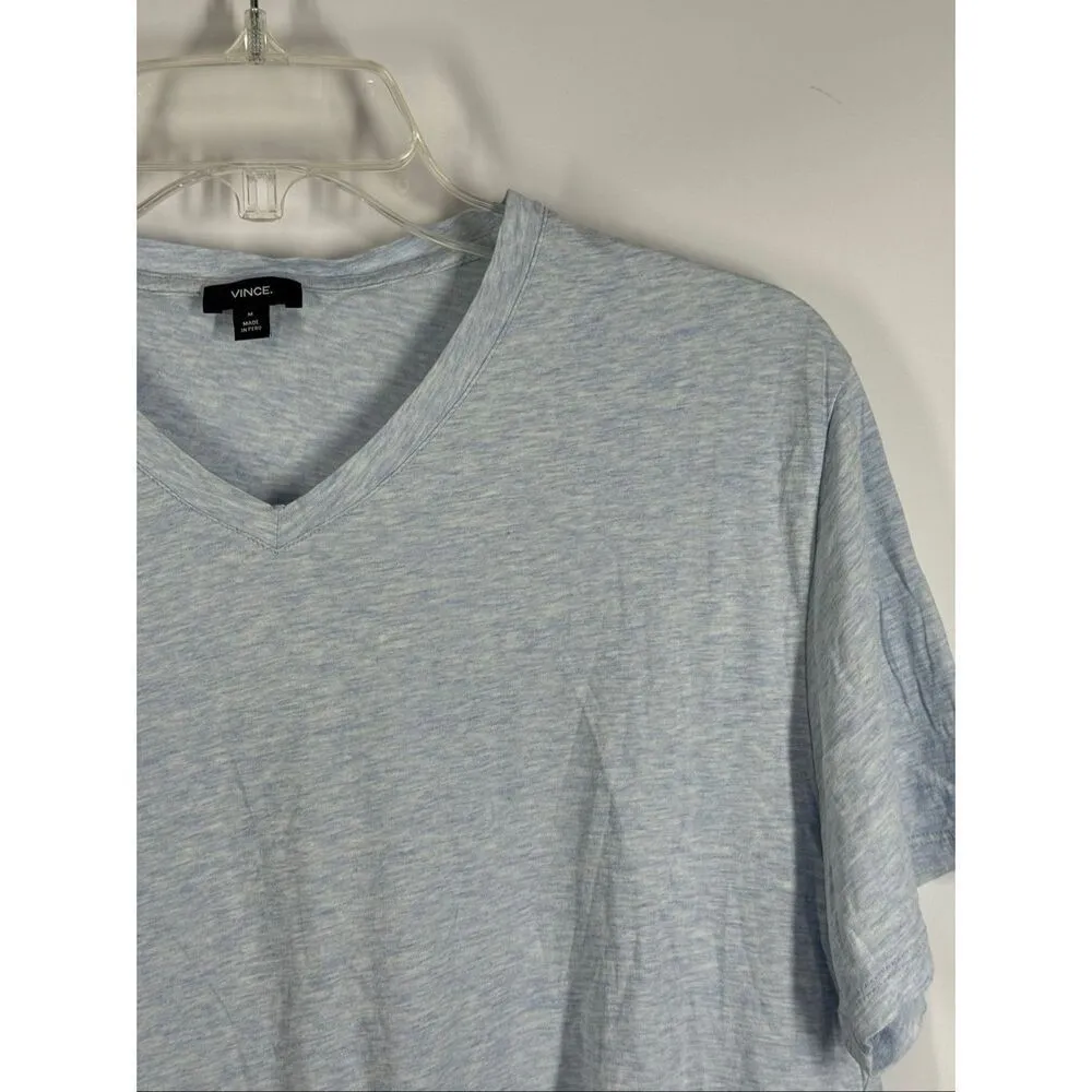 B33 Vince light blue 100% cotton v neck T-shirt Women top size medium - Image 3