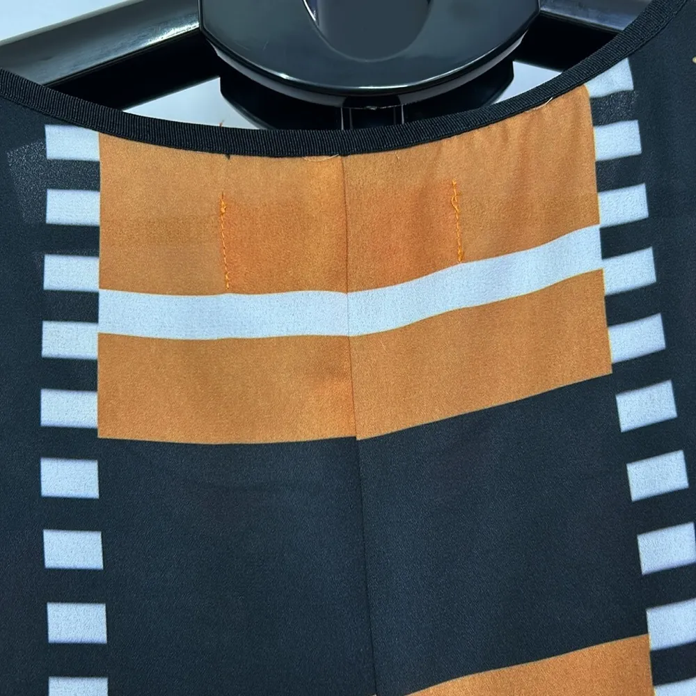 Clover Canyon Cuba Scarf Blouse Floral Geometric Cold Shoulder Top Sz S - Image 8