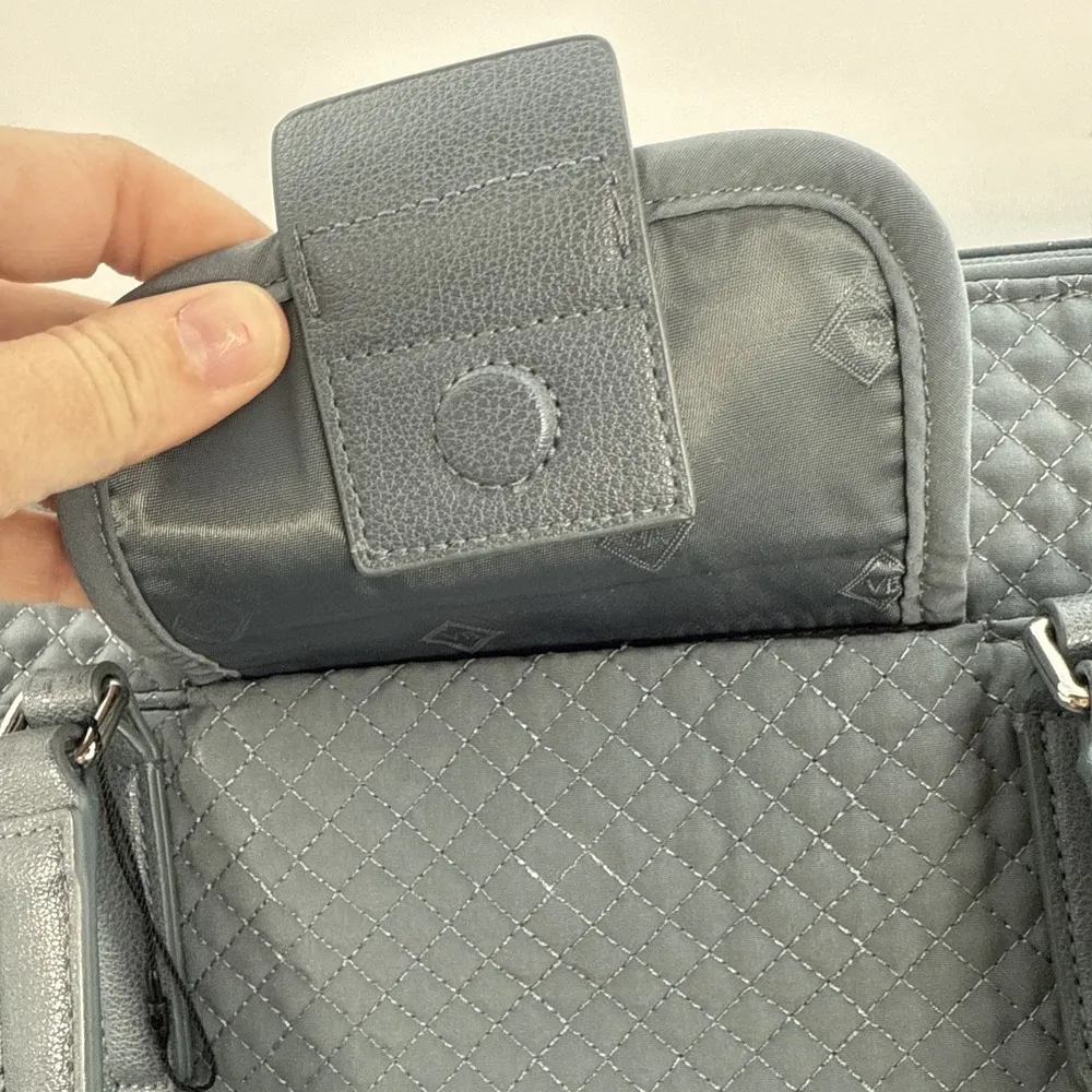 VERA BRADLEY Iconic Commuter Tote in Charcoal Mini Diamond Quilt 23212-541 - Image 3