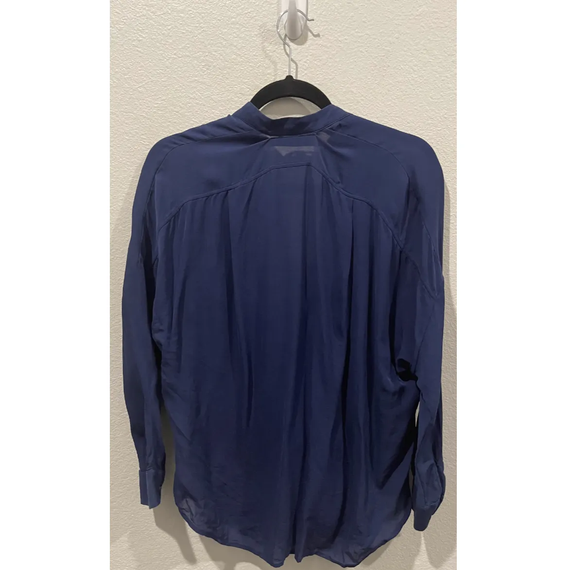 Vince . Silk Banded Navy Collar Blouse - Image 5