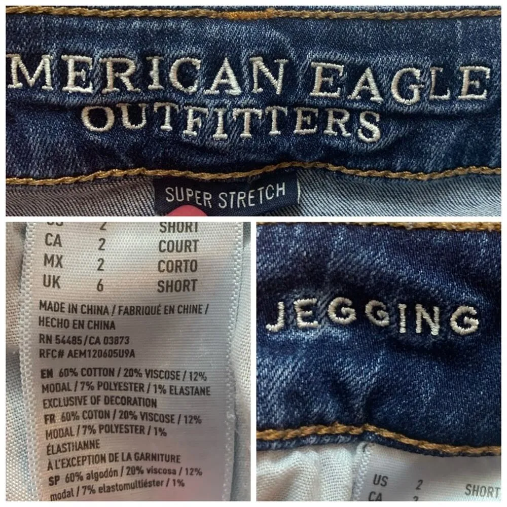 American Eagle Women's Jeans AEO Distressed Skinny Ankle Jegging Size 2 Short - Image 7