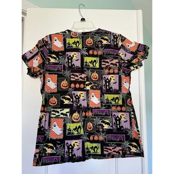 Peaches Uniforms‎ Halloween Scrub Shirt Size M Black - Image 2