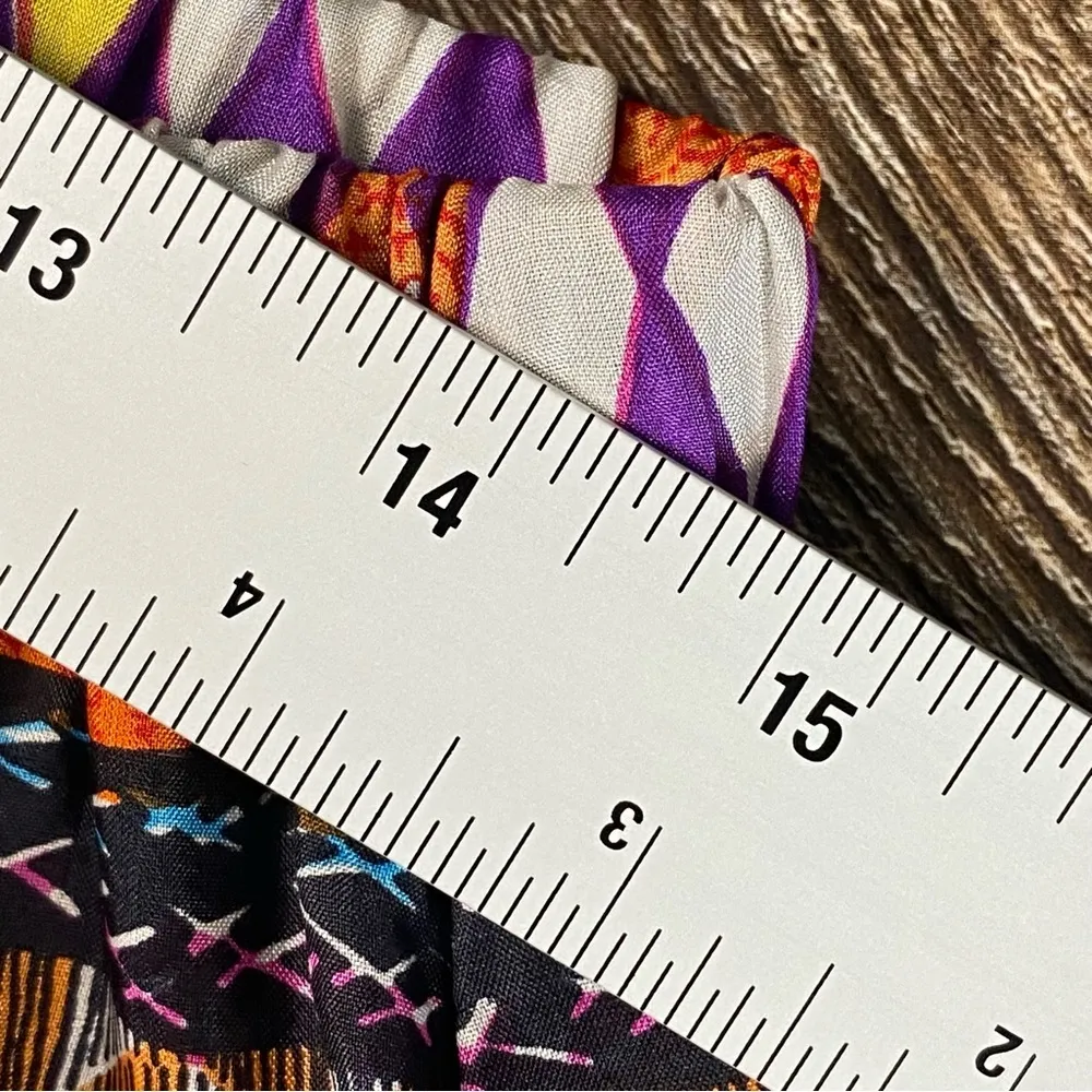 Chicos Skirt Women 2 Large Colorful 100% Silk Pull On Elastic Waist Beaded Boho - Image 7